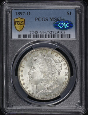 Obverse of this 1897-O Morgan Dollar PCGS MS-63+ CAC