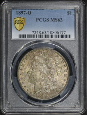 Obverse of this 1897-O Morgan Dollar PCGS MS-63