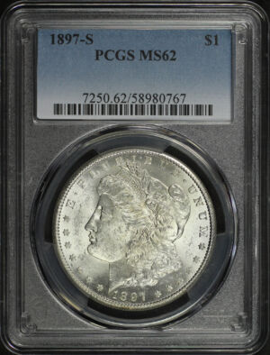 Obverse of this 1897-S Morgan Dollar PCGS MS-62