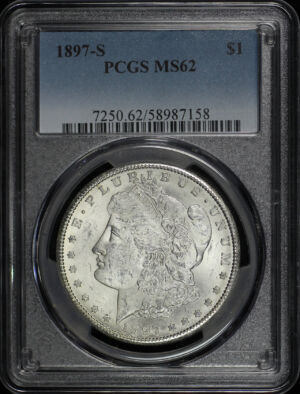 Obverse of this 1897-S Morgan Dollar PCGS MS-62
