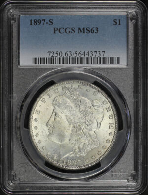 Obverse of this 1897-S Morgan Dollar PCGS MS-63