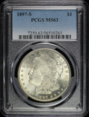 Obverse of this 1897-S Morgan Dollar PCGS MS-63