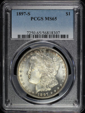 Obverse of this 1897-S Morgan Dollar PCGS MS-65