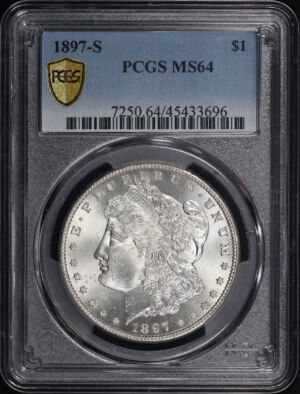Obverse of this 1897-S Morgan Dollar PCGS MS-64