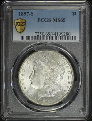Obverse of this 1897-S Morgan Dollar PCGS MS-65