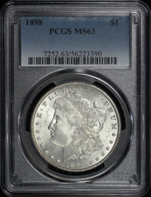 Obverse of this 1898 Morgan Dollar PCGS MS-63