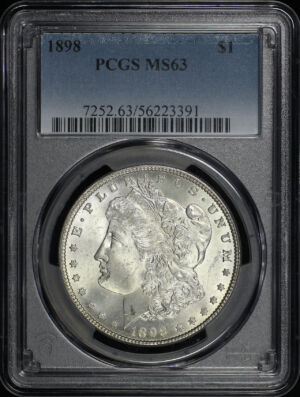 Obverse of this 1898 Morgan Dollar PCGS MS-63