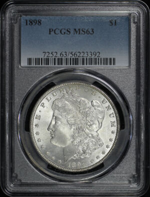 Obverse of this 1898 Morgan Dollar PCGS MS-63