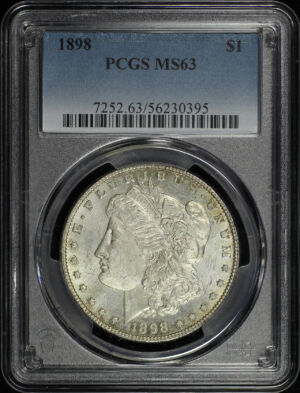 Obverse of this 1898 Morgan Dollar PCGS MS-63