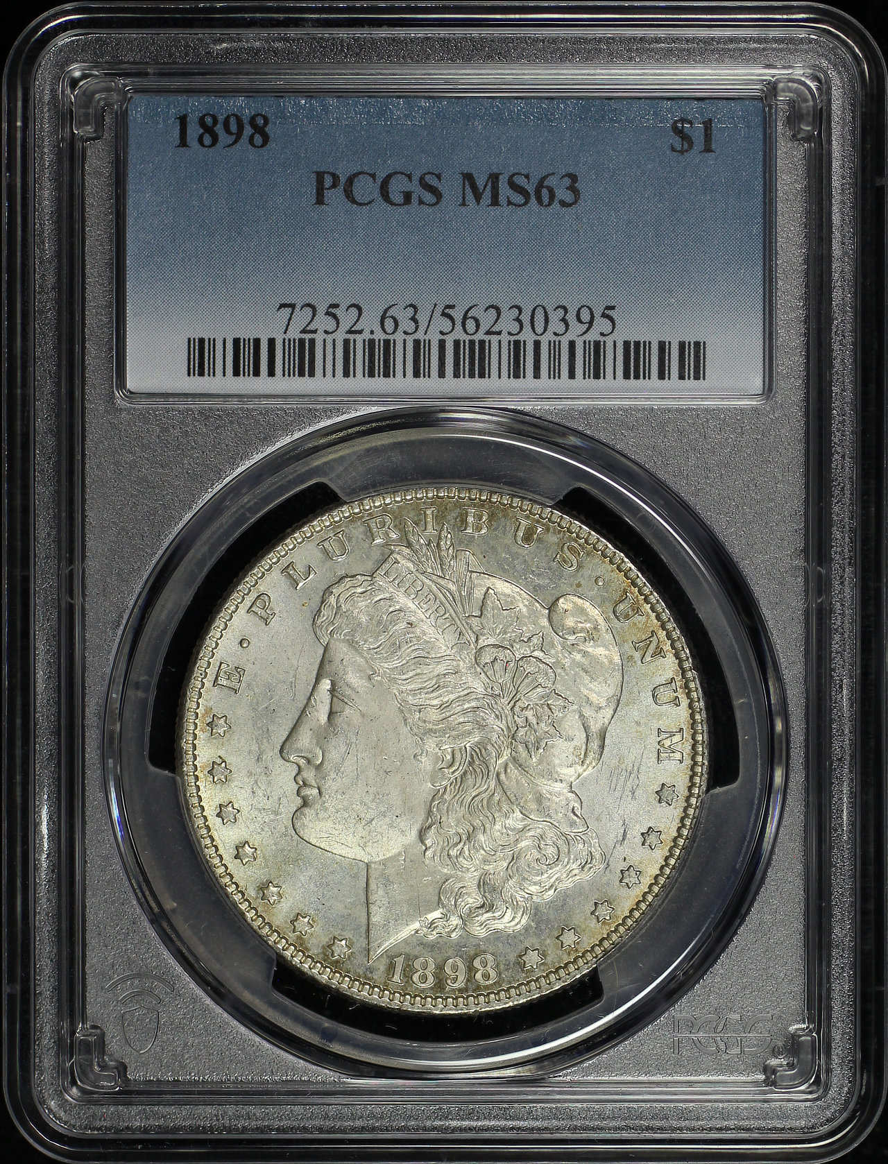 Obverse of this 1898 Morgan Dollar PCGS MS-63