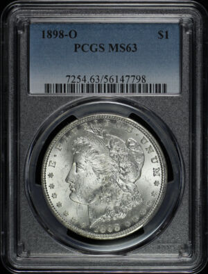 Obverse of this 1898-O Morgan Dollar PCGS MS-63