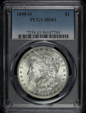 Obverse of this 1898-O Morgan Dollar PCGS MS-63