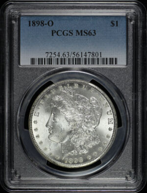 Obverse of this 1898-O Morgan Dollar PCGS MS-63