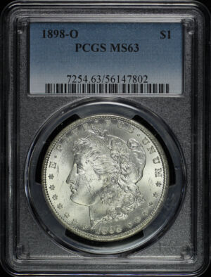 Obverse of this 1898-O Morgan Dollar PCGS MS-63