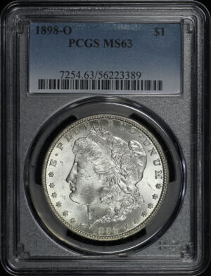 Obverse of this 1898-O Morgan Dollar PCGS MS-63