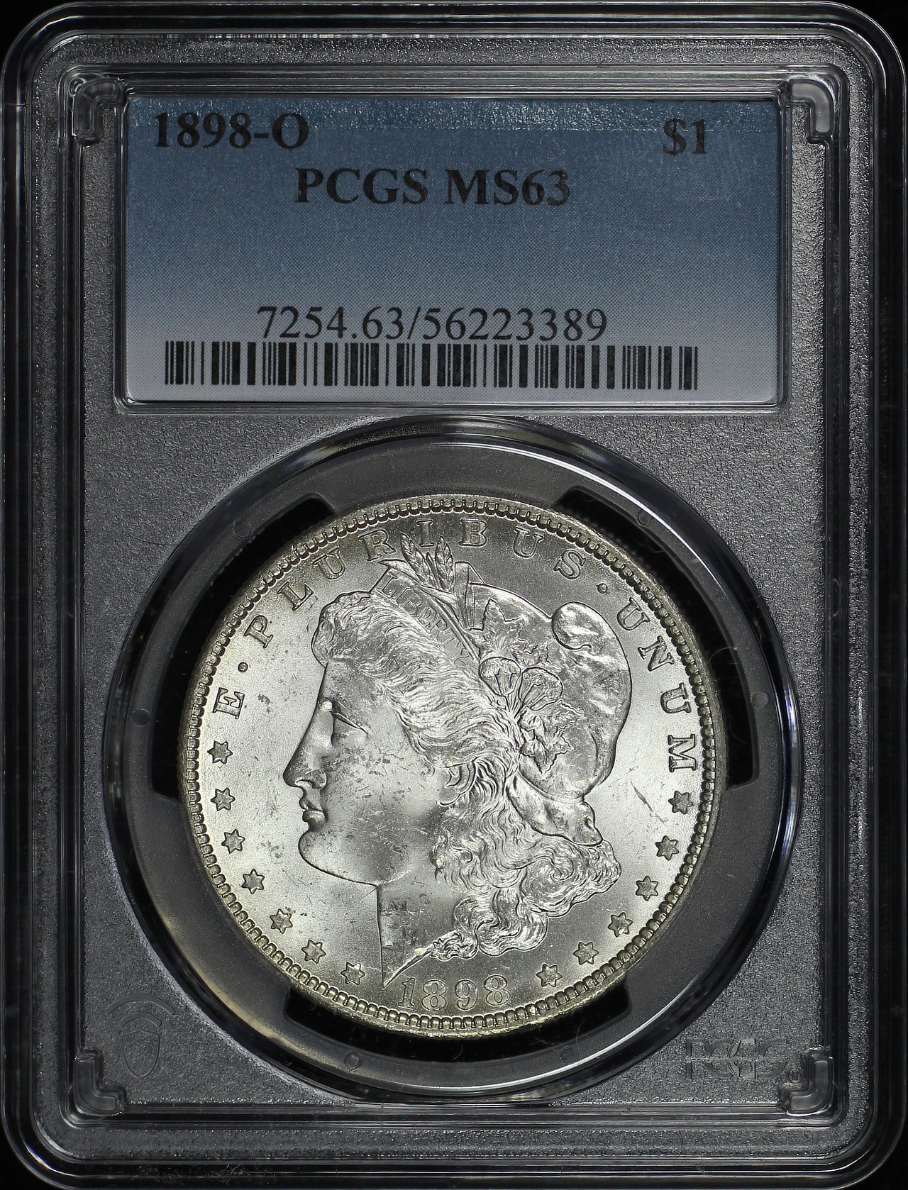 Obverse of this 1898-O Morgan Dollar PCGS MS-63