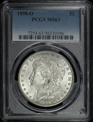 Obverse of this 1898-O Morgan Dollar PCGS MS-63