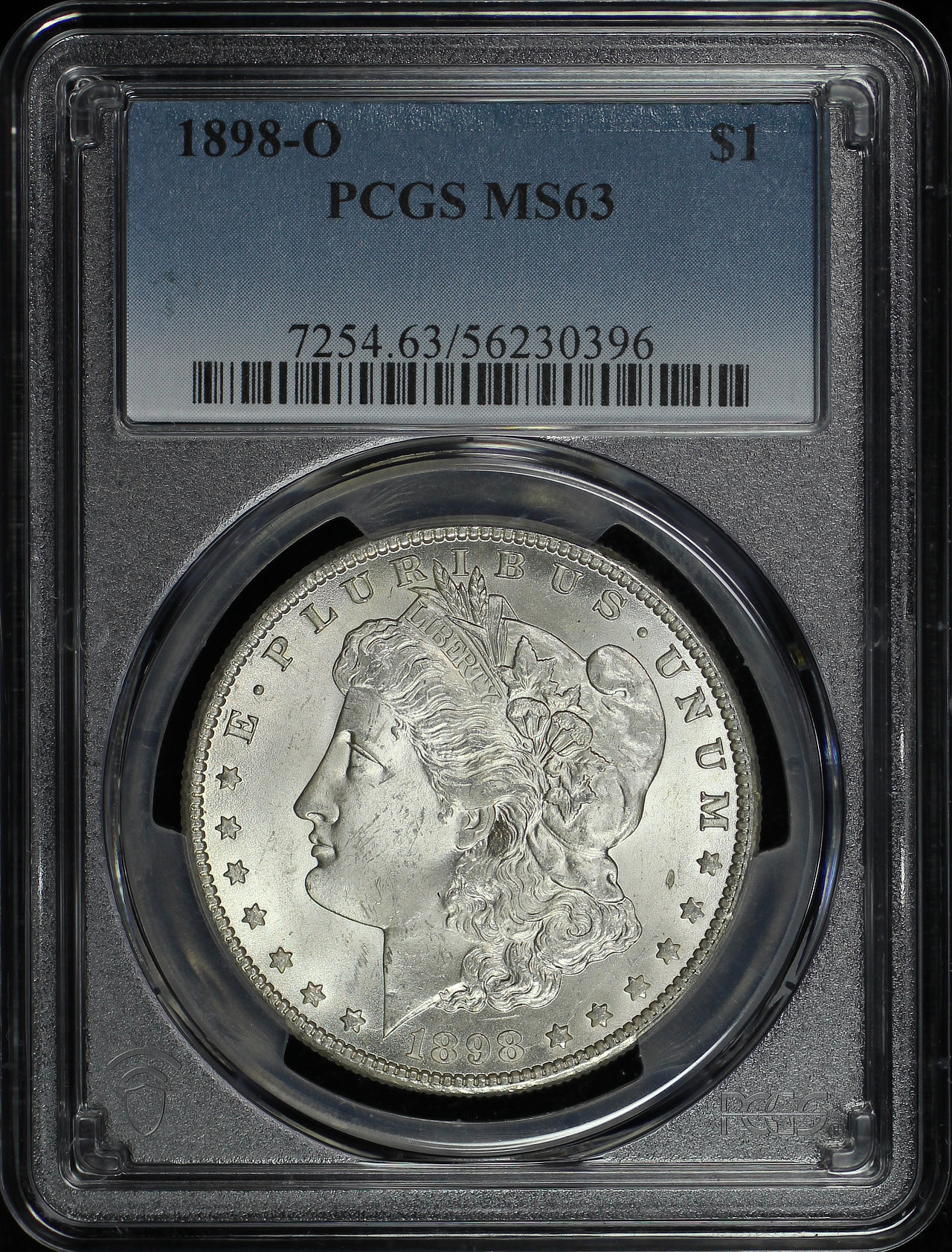 Obverse of this 1898-O Morgan Dollar PCGS MS-63