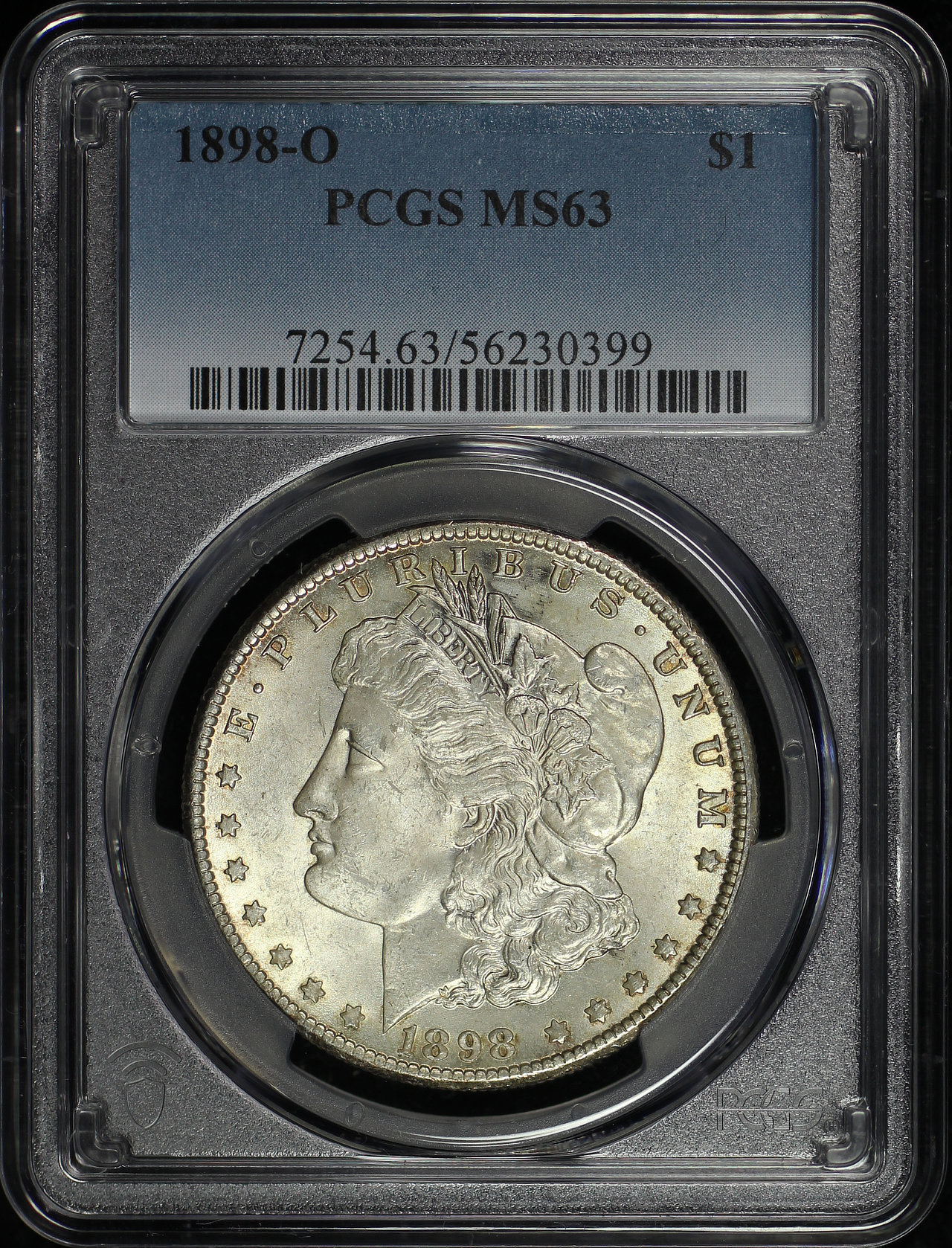 Obverse of this 1898-O Morgan Dollar PCGS MS-63