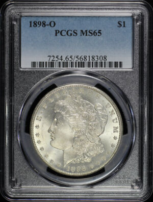 Obverse of this 1898-O Morgan Dollar PCGS MS-65