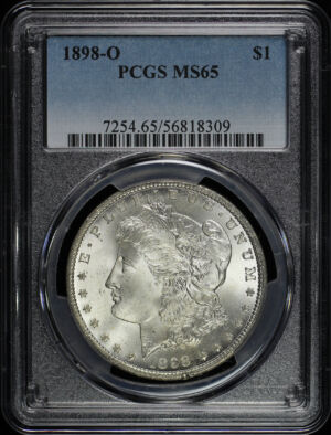 Obverse of this 1898-O Morgan Dollar PCGS MS-65