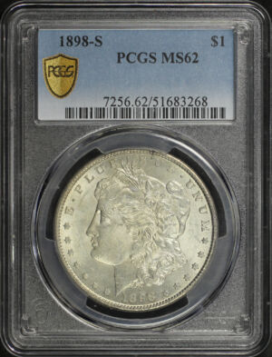 Obverse of this 1898-S Morgan Dollar PCGS MS-62