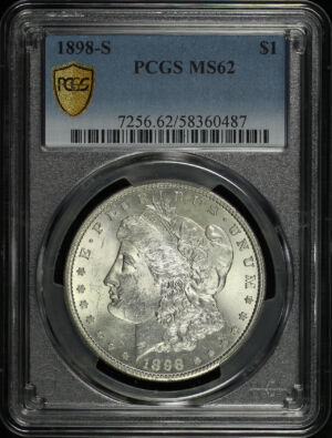 Obverse of this 1898-S Morgan Dollar PCGS MS-62