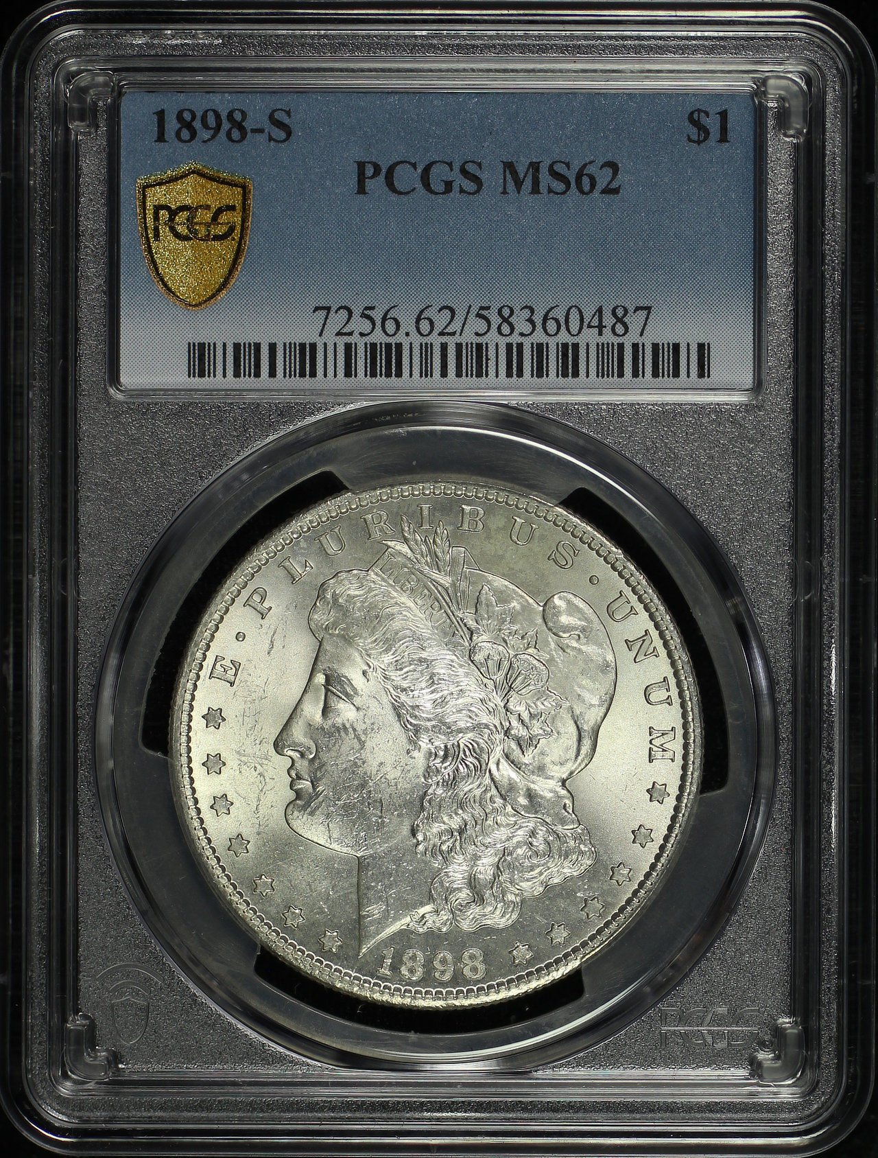 Obverse of this 1898-S Morgan Dollar PCGS MS-62