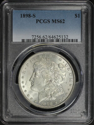 Obverse of this 1898-S Morgan Dollar PCGS MS-62