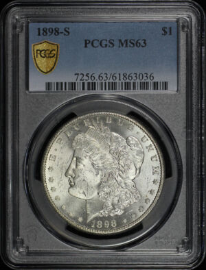 Obverse of this 1898-S Morgan Dollar PCGS MS-63