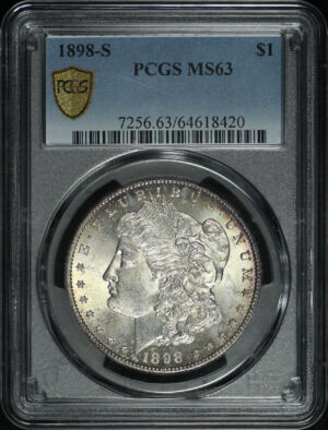 Obverse of this 1898-S Morgan Dollar PCGS MS-63