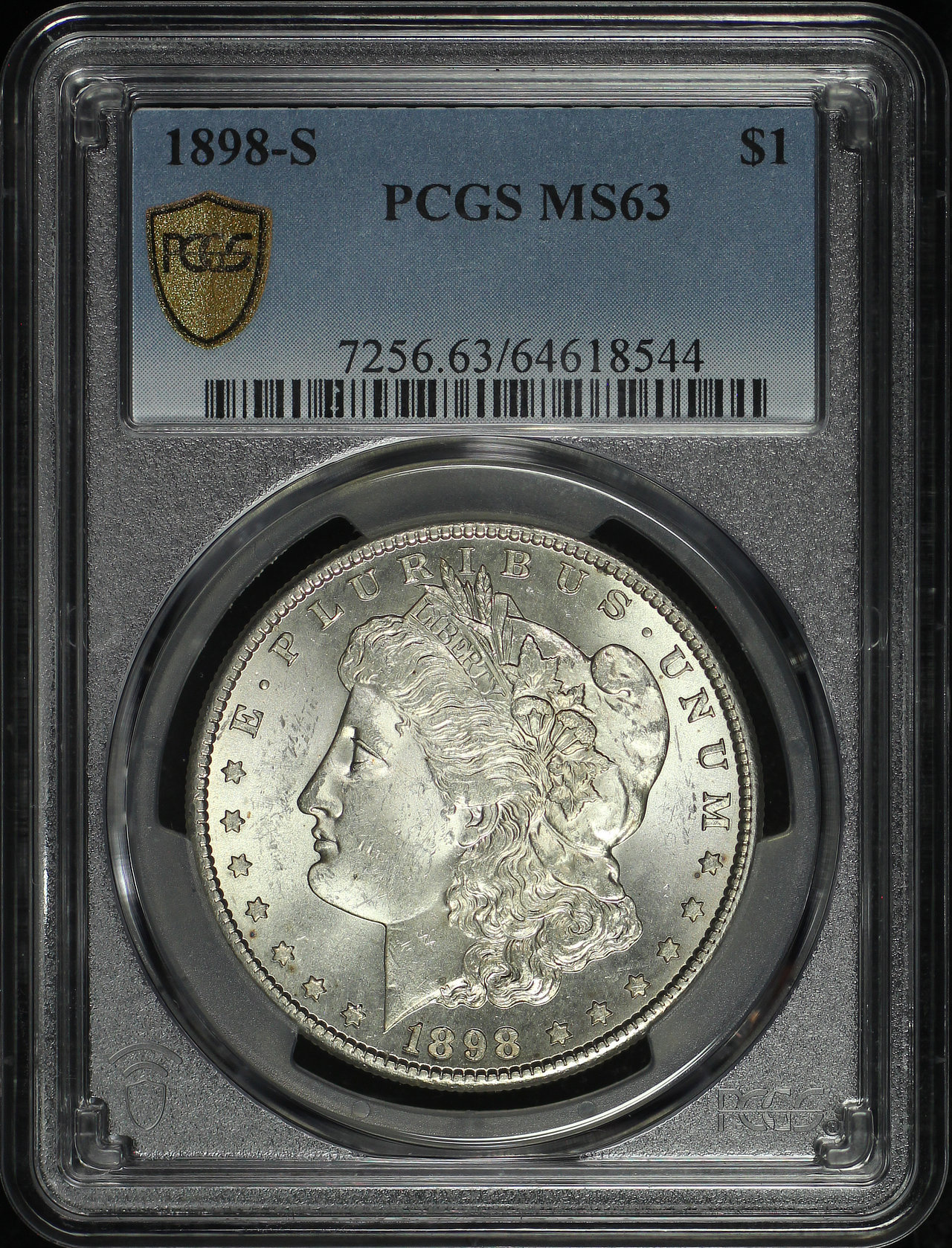 Obverse of this 1898-S Morgan Dollar PCGS MS-63