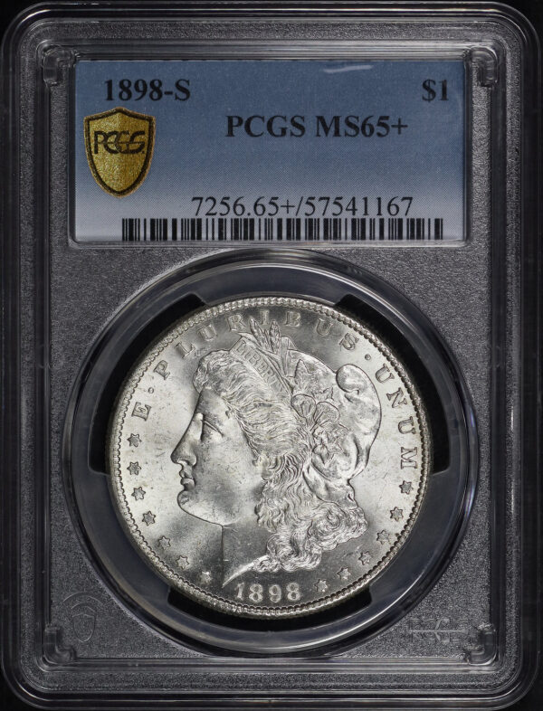 Obverse of this 1898-S Morgan Dollar PCGS MS-65+