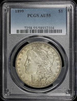 Obverse of this 1899 Morgan Dollar PCGS AU-55