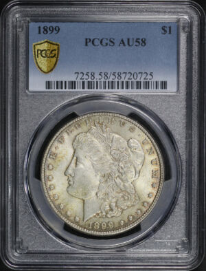 Obverse of this 1899 Morgan Dollar PCGS AU-58