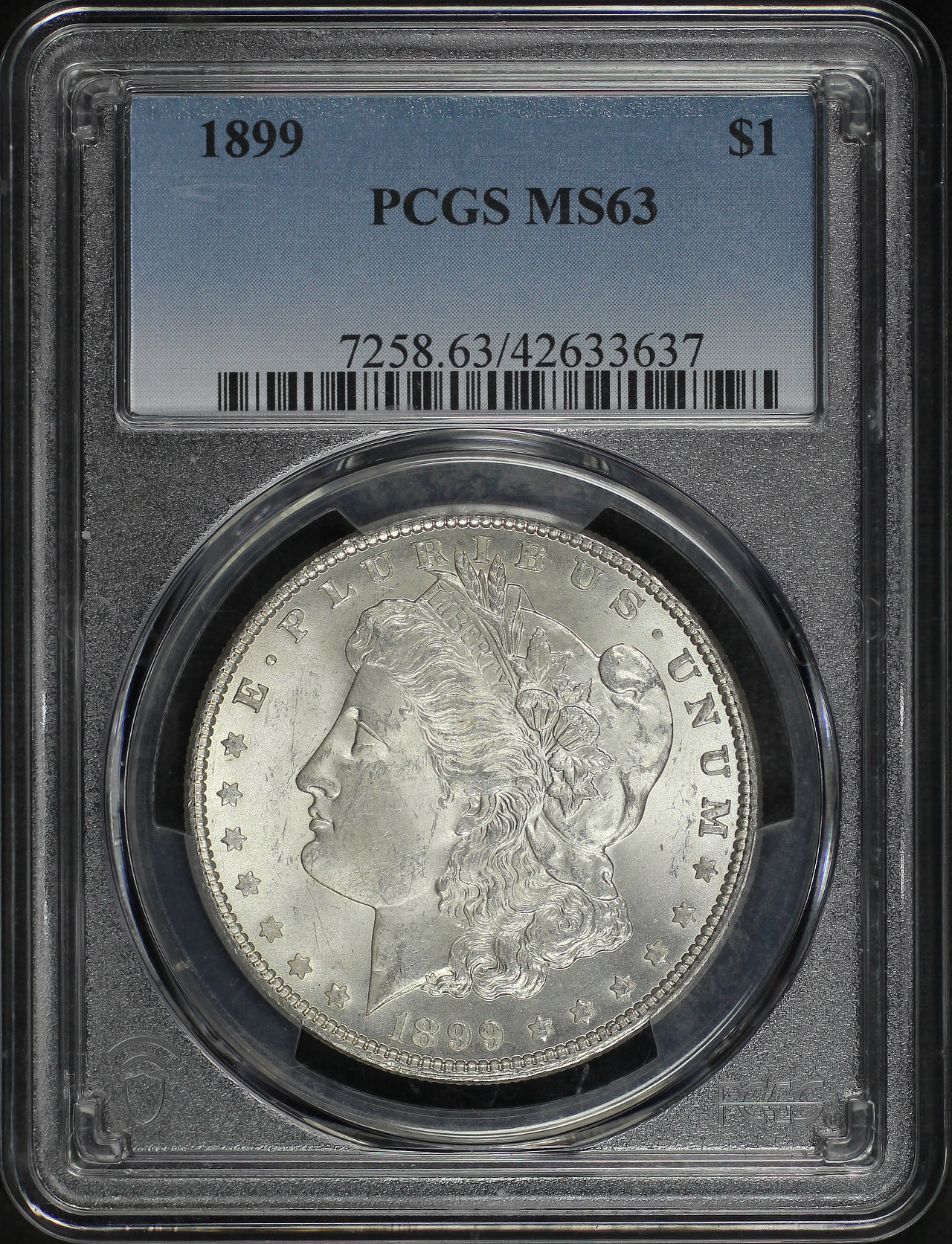 Obverse of this 1899 Morgan Dollar PCGS MS-63