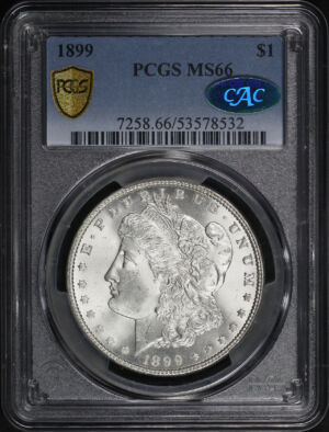 Obverse of this 1899 Morgan Dollar PCGS MS-66 CAC