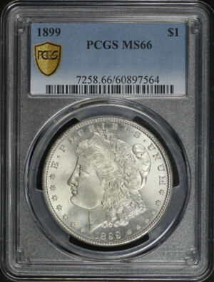 Obverse of this 1899 Morgan Dollar PCGS MS-66