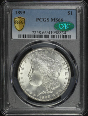 Obverse of this 1899 Morgan Dollar PCGS MS-66 CAC