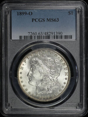 Obverse of this 1899-O Morgan Dollar PCGS MS-63
