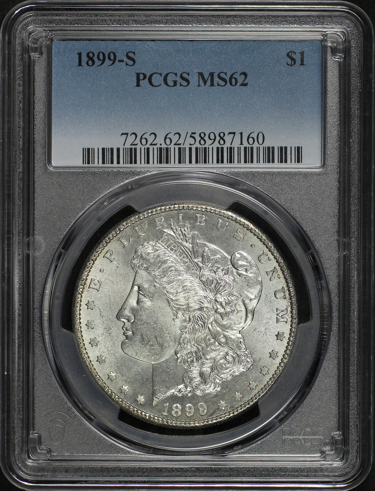 Obverse of this 1899-S Morgan Dollar PCGS MS-62