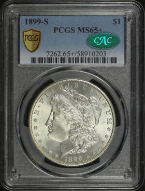 Obverse of this 1899-S Morgan Dollar PCGS MS-65+ CAC