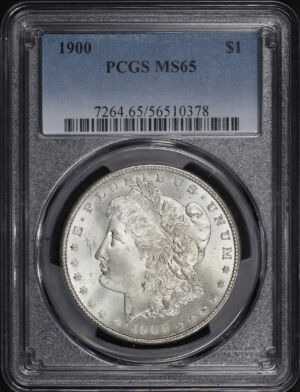 Obverse of this 1900 Morgan Dollar PCGS MS-65