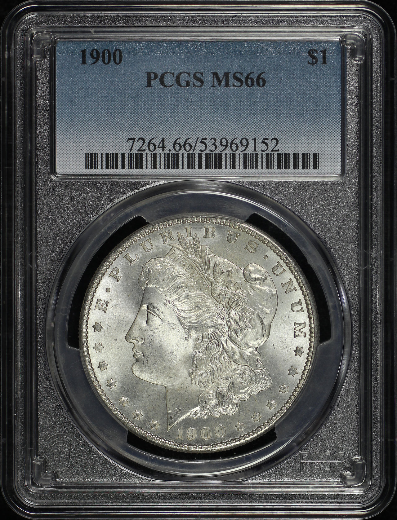Obverse of this 1900 Morgan Dollar PCGS MS-66