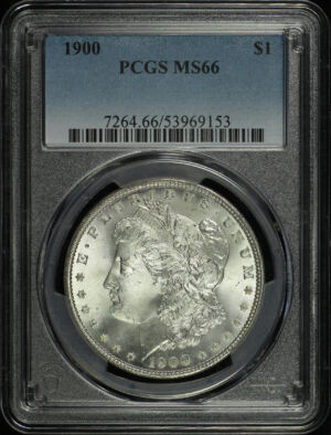Obverse of this 1900 Morgan Dollar PCGS MS-66