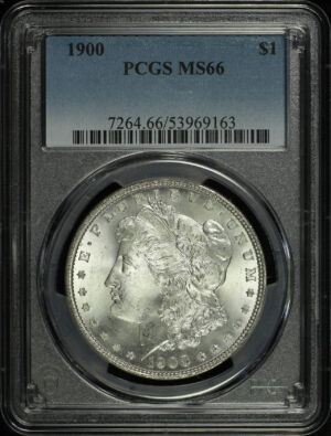 Obverse of this 1900 Morgan Dollar PCGS MS-66