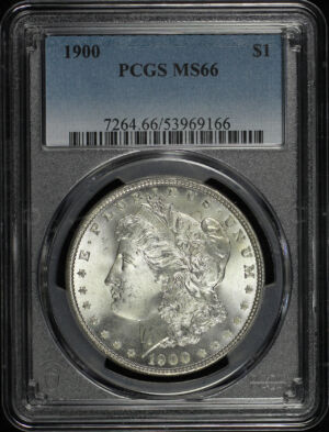 Obverse of this 1900 Morgan Dollar PCGS MS-66