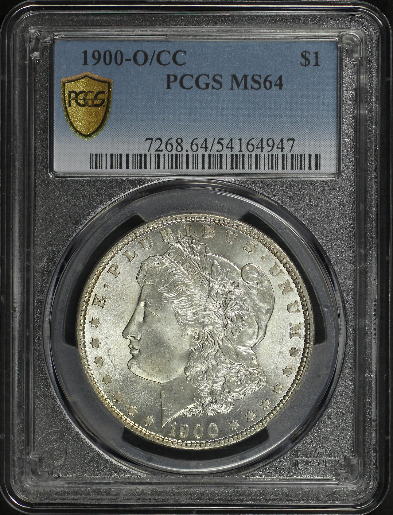 Obverse of this 1900-O/CC Morgan Dollar PCGS MS-64