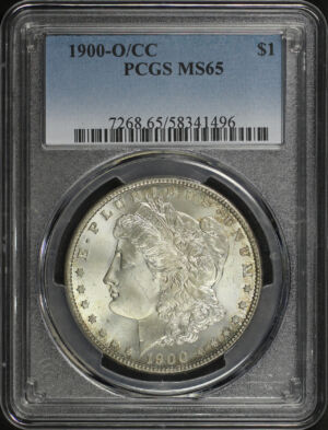 Obverse of this 1900-O/CC Morgan Dollar PCGS MS-65