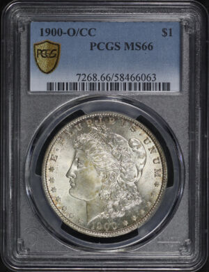 Obverse of this 1900-O/CC Morgan Dollar PCGS MS-66